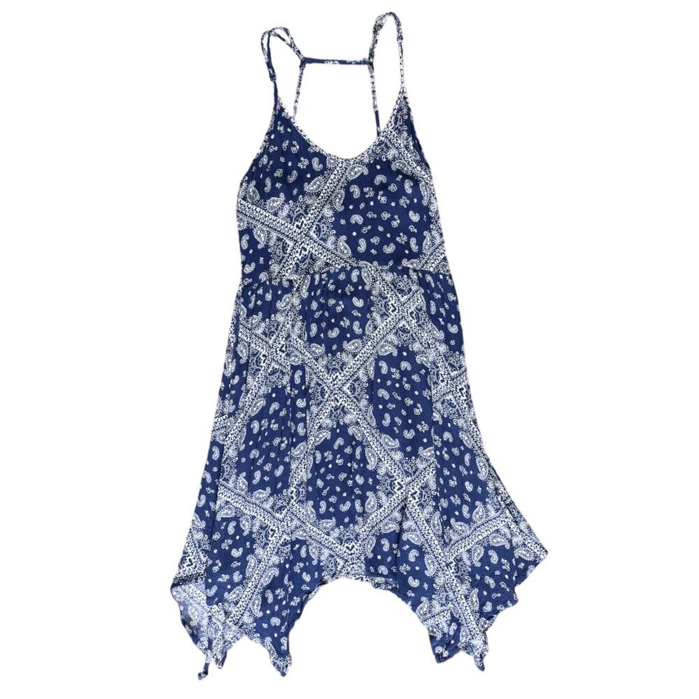 3 FOR $45 SALE | Socialite Paisley Bandana Slip Dress Blue Y2K Medium
